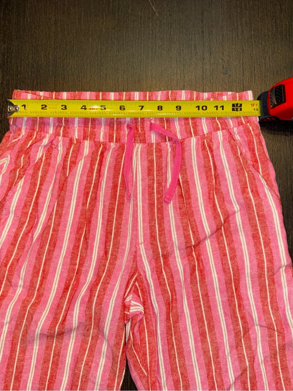 Girls Pink Striped 2-Piece Linen Blend Outfit Sleeveless